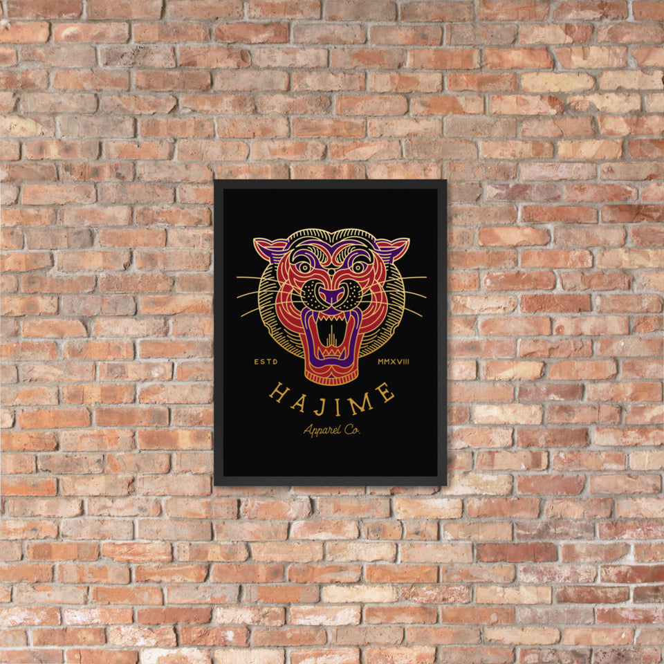 Geometric Tiger framed poster