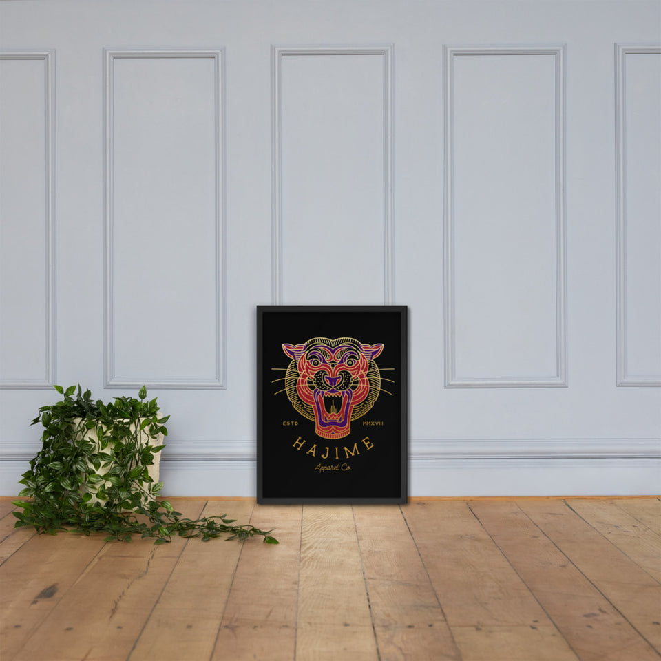 Geometric Tiger framed poster